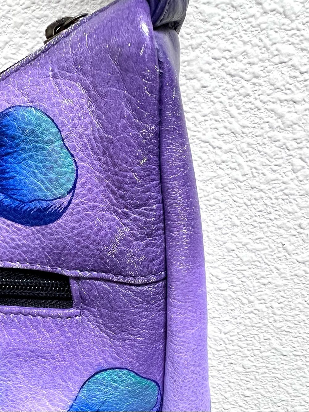 Anna by Anuschka “Precious Peony Eggplant” Hand Painted Leather Crossbody - Picture 6 of 13